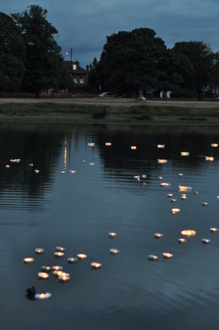 Candle floating on Rushmere