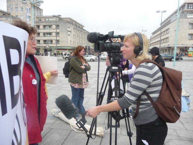 Joanna Bazley interviewed for TV