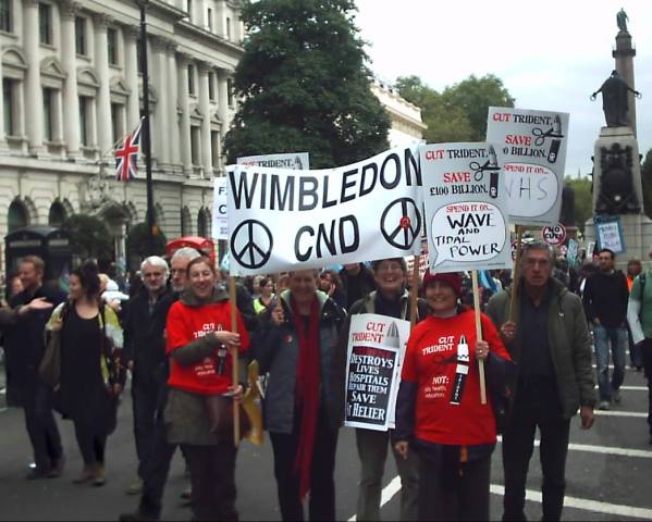 WDC members with banner and placards