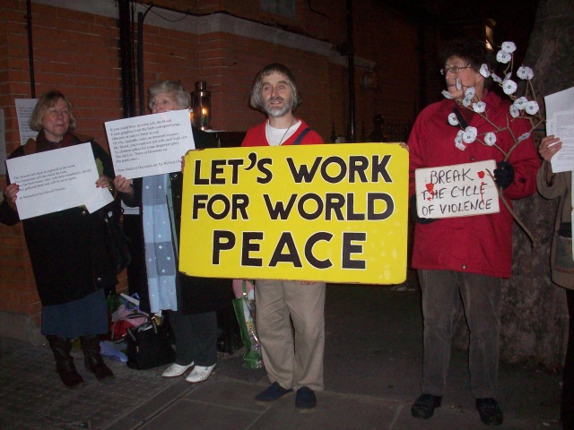 Group holding vigil