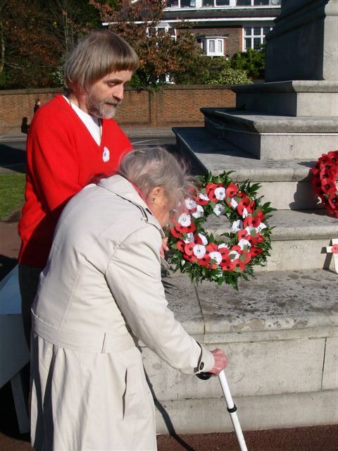 laying the wreath