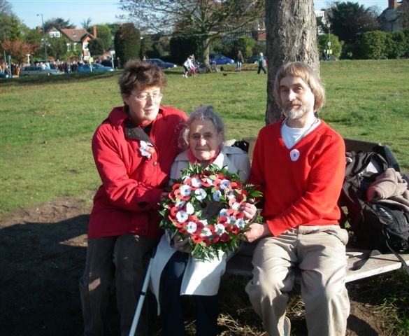 Group seated on bench